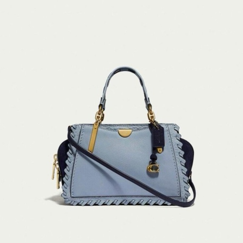 Coach Dreamer 21 in Light Blue with Navy Trim